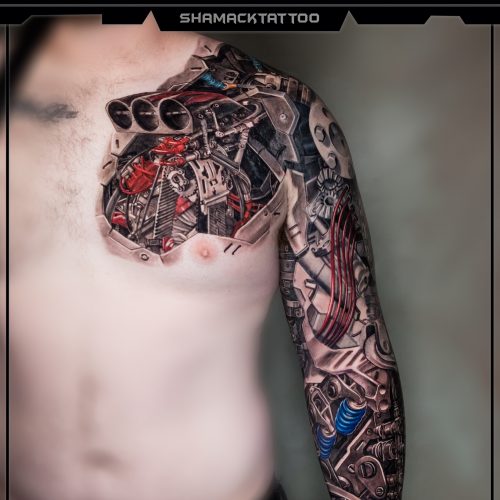 biomechancal-sleeve-drag-racing-supercharge-whole-sleeve-5-Shamack-tattoo