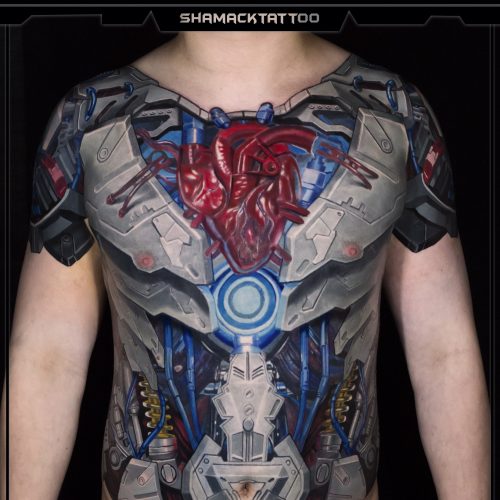biomechanical-01-mechtattoo-chest-blue-leg-sleeve-Shamack-tattoo-inkden