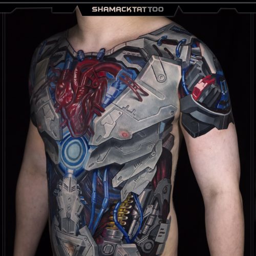 biomechanical-05-mechtattoo-chest-blue-leg-sleeve-Shamack-tattoo-inkden