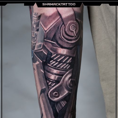 biomechanical-forearm-yellow-spring-4-mechanical-Shamack-tattoo