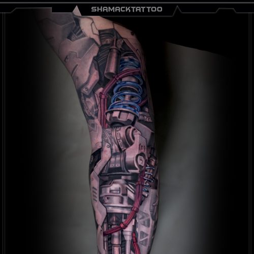 biomechanical-sleeve-arm-red-blue-realistic-3d-03-sleeve-Shamack-tattoo-Inkden