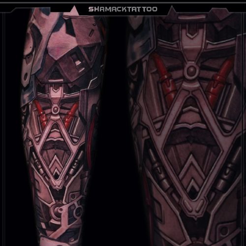 biomechanical-sleeve-chains-back-symertical-red-cables-name-hydraulics-by-Shamack-inkden-Blackpool