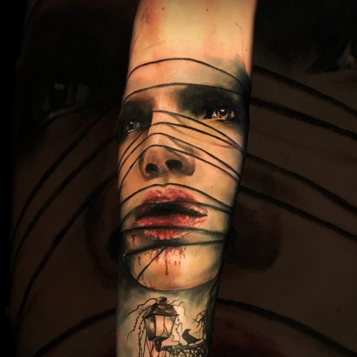 colour-portrait-horror-chris-Strach-inkden-tattoo-Blackpool