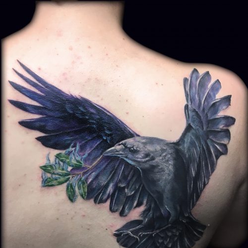 crow-back-bird-Chris-Strach-inkden-tattoo-Blackpool