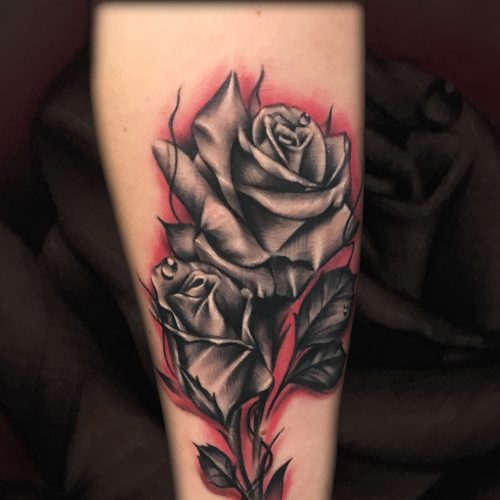 rose-red-black-grey-chris-Strach-inkden-tattoo-Blackpool