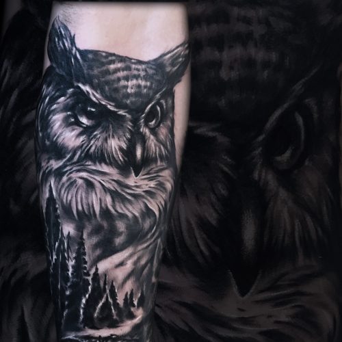 sleeve-owl-forest-chris-Strach-inkden-tattoo-Blackpool